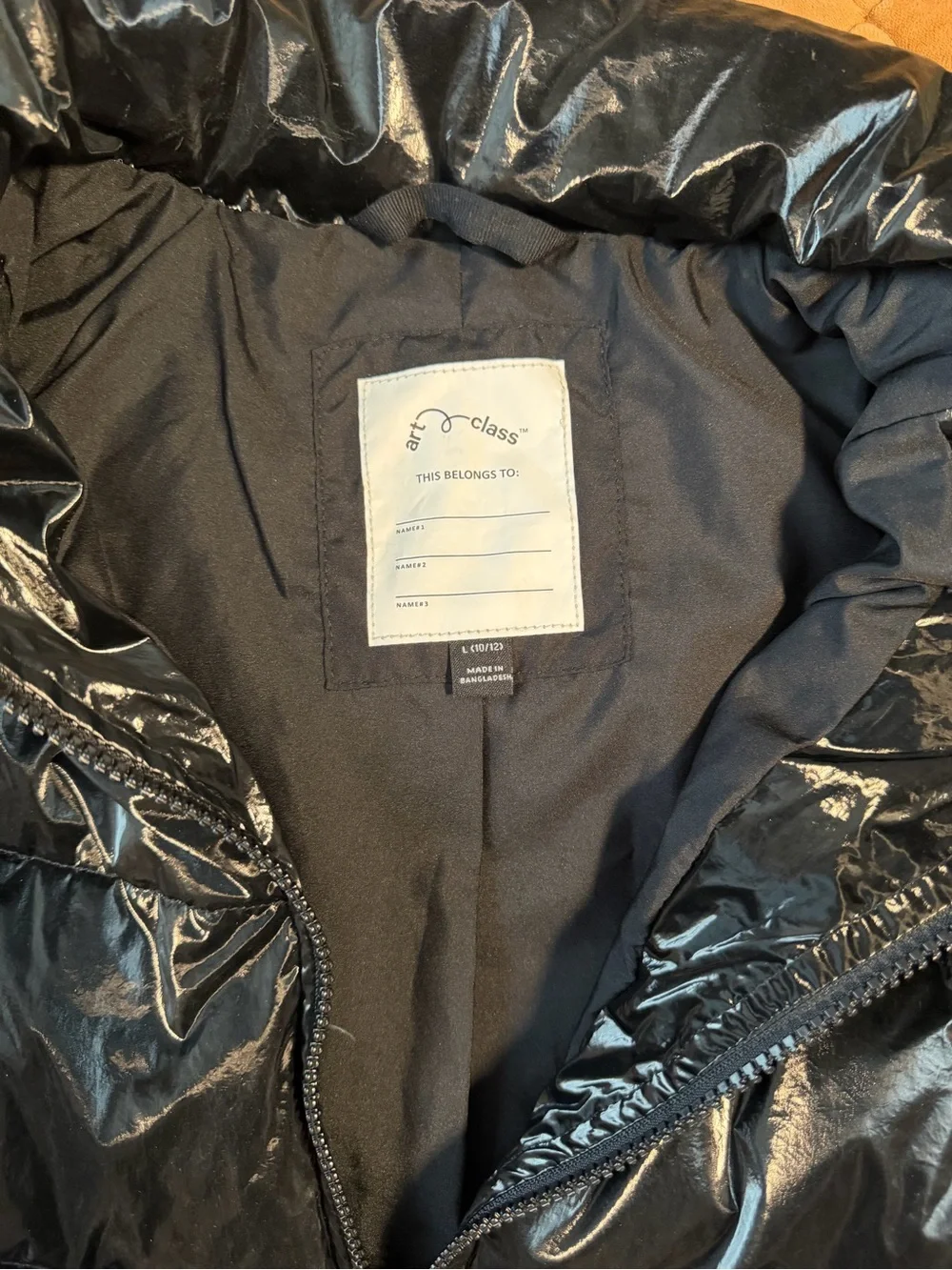 Kids Shiny black Puffer Jacket - Lightweight Warmth
